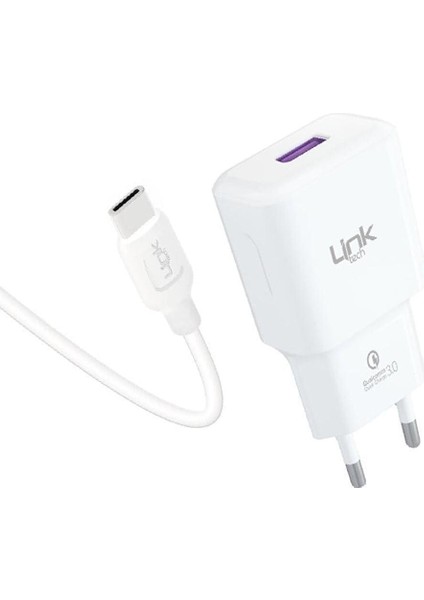 T443E Strong 18W Şarj Aleti ve Type-C USB Kablo Set Qc 3.0A