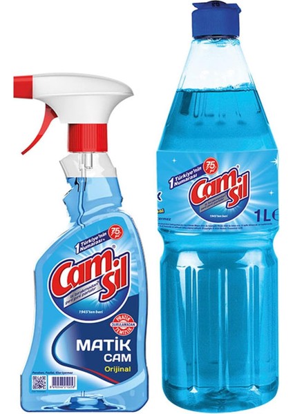 Camsil Promosyonlu 500ML Matik + 1lt Dökme Orjinal Mavi