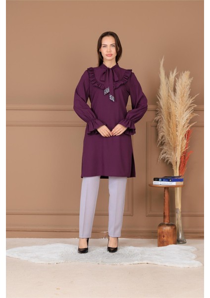 Asel Tesettür Takım Mürdüm ELB82