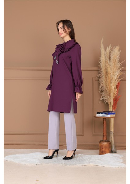 Asel Tesettür Takım Mürdüm ELB82 fiyatları