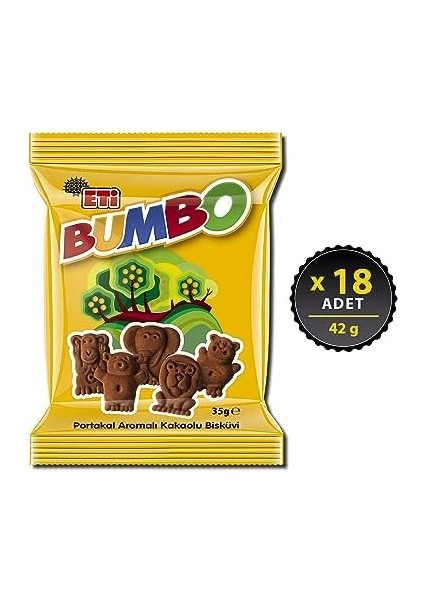 Eti Bumbo Portakal Aromalı Kakaolu Bisküvi 42 G x 24 Adet