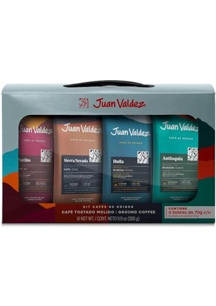 Juan Valdez Single Origins Öğütülmüş Kahve 4'lü Tadım Seti, 280G