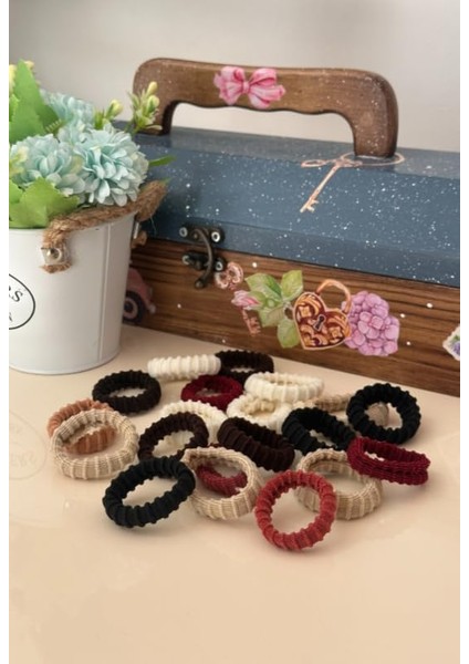 Okavango Kadın Kahverengi Ultra Esnek Tırtıklı 20 Li Havlu Lastik Toka Seti, Lastik Toka Seti, Toka Organizer, Toka, Kız Çocuk Toka, Toka Organizer