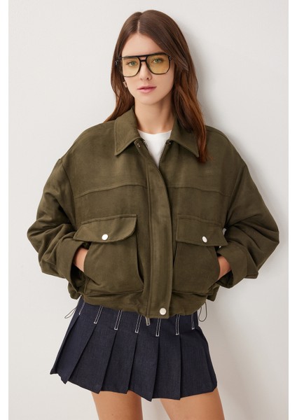 Polo Yaka Süet Ceket LDP0088 Haki fiyatları