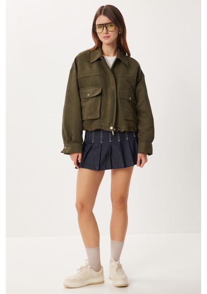 Polo Yaka Süet Ceket LDP0088 Haki modelleri