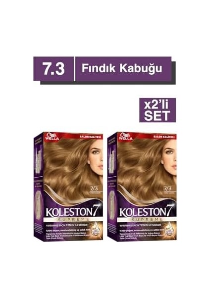 Wella Koleston Supreme Kit 7/3 Fındık Kabuğu *18 X2'li Set modelleri