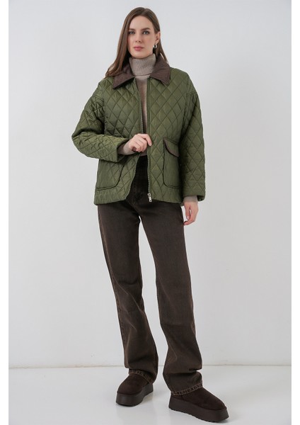 Kadın Kapitone Overisze Mont 5229 - Haki fiyatları