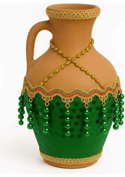 Süslü Gelin Kına Testisi, Düğün Kına Küpü, Kınada Kırmak Için Testi, Cere, Küp, Kına Malzemesi