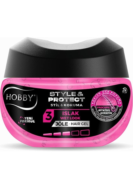 Hobby Style&protect Islak Görünüm Saç Jölesi, 250ML