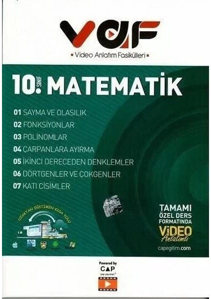 10. Sınıf Matematik Video Anlatımlı Fasiküller Çap Yayınları