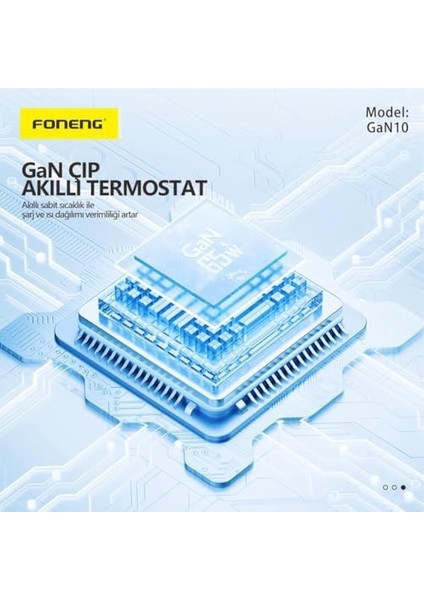 GAN10 Gan 65W 2xtype-C 1xusb 3 Girişli Hızlı Şarj - Siyah modelleri
