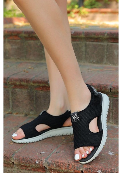 Günlük Kadın Triko Taşlı Sandalet Yumuşak Rahat Ortopedik fiyatları