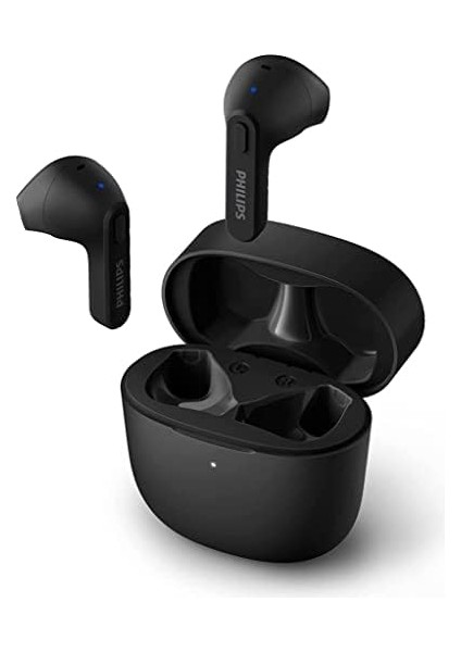 Audio Bluetooth Kulaklık, Bluetooth Kulaklık, Tere Dayanıklı, 18 Saat Çalma Süresi, Entegre Mikrofon, Dar Şarj Kutusu, TAT2236BK/00, Siyah modelleri