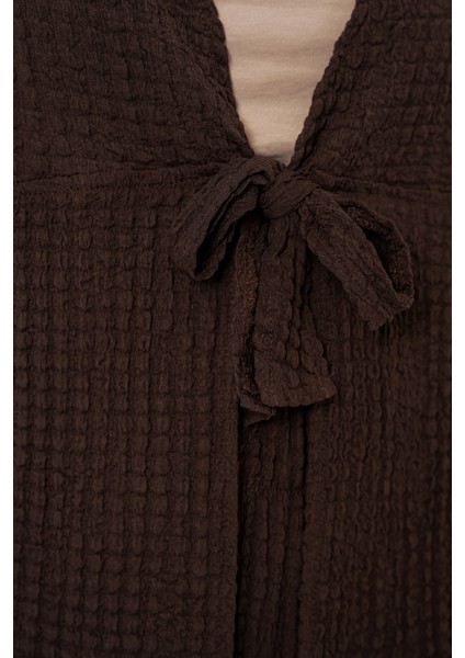 Kadın Örme Bluz Pantolon Ikili Takım 30052 - Kahverengi indirimleri