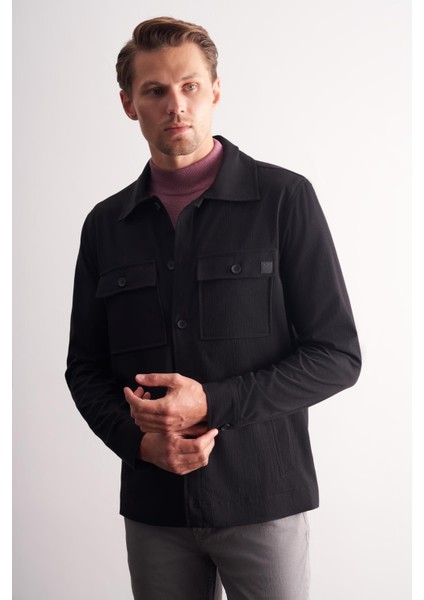 Siyah Polo Yaka Düz Yırtmaçsız Esnek Casual Mont 1007255150 modelleri