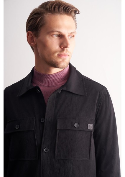 Siyah Polo Yaka Düz Yırtmaçsız Esnek Casual Mont 1007255150 fırsatları