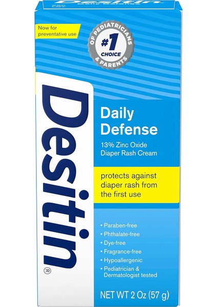 Desitin Daily Defense Bebek Pişik Kremi Çinko Oksitli, Pişik Tedavisi ve Önlenmesi Için, Seyahat Boyu, 2 Oz. modelleri
