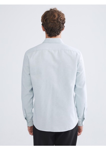 Yeni Sezon Slim Fit Uzun Kollu Armürlü Erkek Gömlek fırsatları