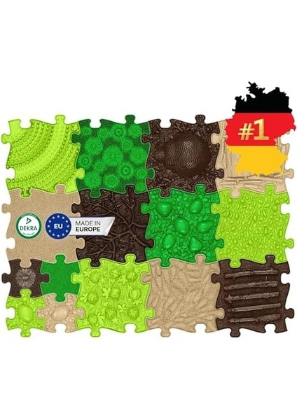 Muffik Touch Of Nature Set - Muffik Doğanın Dokunuşu Seti - 15 Parça Xxl Ortopedik Duyu Matı - Çocuk ve Yetişkinler Için Geniş Kapsamlı Terapi ve Gelişim Seti