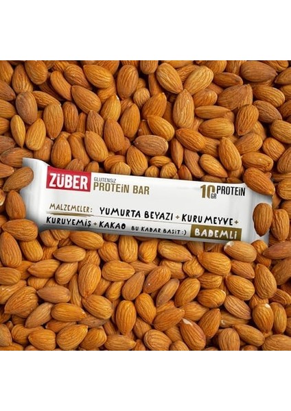 Züber Bademli Glutensiz Protein Bar (40 gr x 12 Adet)