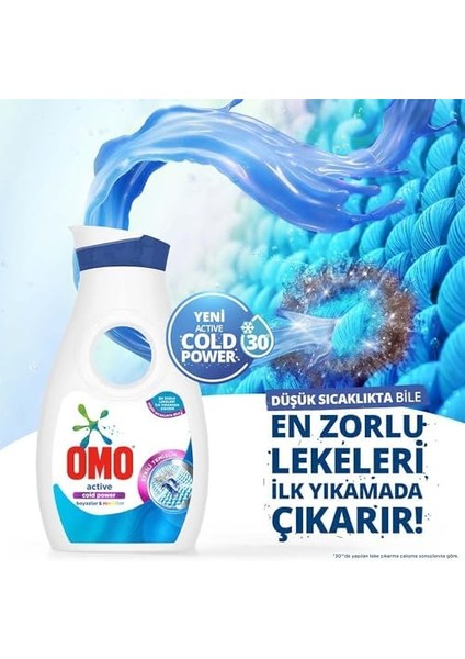 Omo Active Sıvı Çamaşır Deterjanı Beyazlar ve Renkliler 910 ml 14 Yıkama modelleri