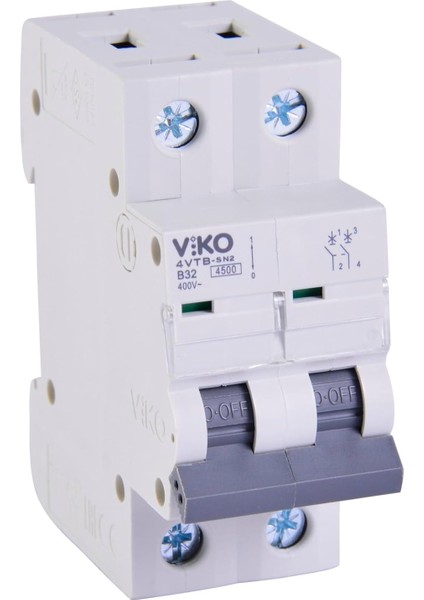 4VTB-2B32 Otomatik Sigorta 4,5ka B Tipi 2 Kutup 32A