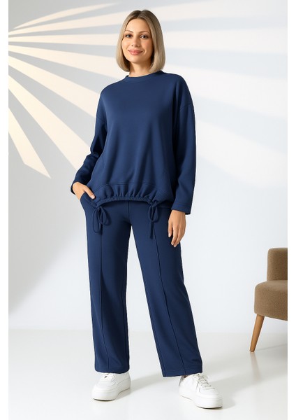 Modal Kumaş Büzgülü Makkon Alt Üst Takım/ Büyük Beden