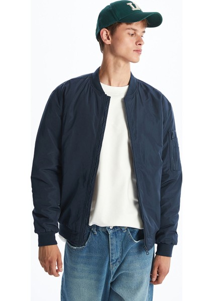 Yeni Sezon Standart Kalıp Kolej Yaka Erkek Bomber Mont
