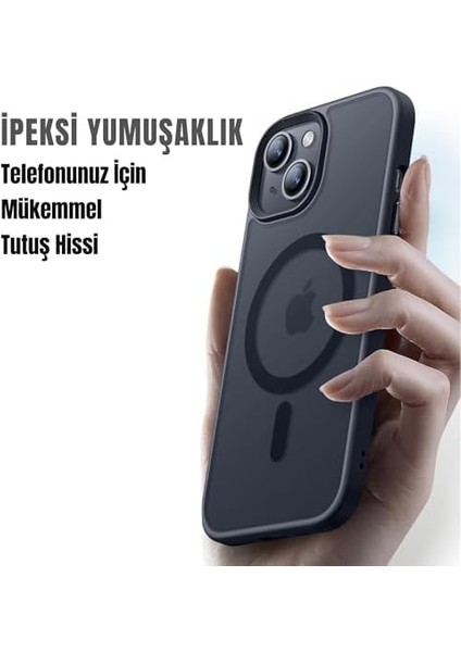 Için Telefon Kılıfı ile Uyumlu Kamera Korumalı Mat Şeffaf Görünümlü Telefon Kılıfı (Siyah, 13/14) modelleri