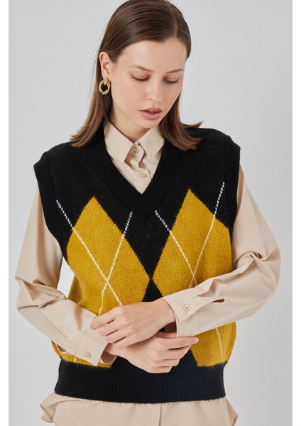 Kadın Baklava Desenli Süveter 15940 - Siyah fırsatları