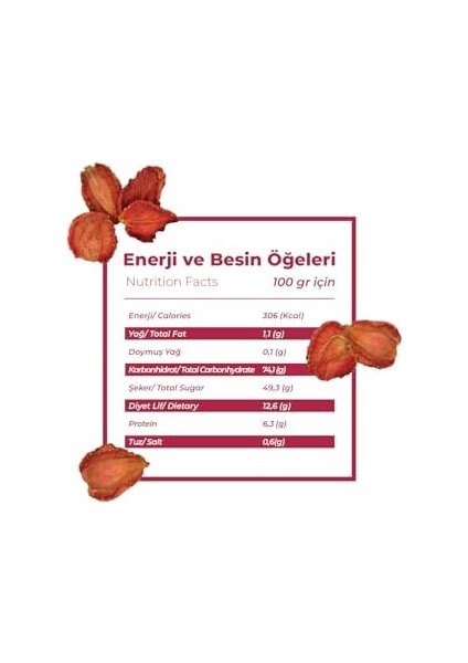 Anamour Natural Çilek Kurusu Cips Çilek Kurutulmuş (Şeker Ilavesiz) 3'lü Paket Kuru Meyve Kıtırı 75 Gram fiyatları