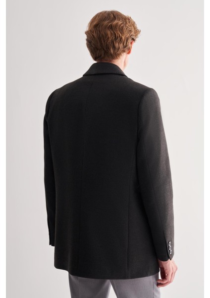 Koyu Antrasit Kaşe Bebe Yaka Kapitoneli Astar Comfort Fit Rahat Kesim Klasik Kaban 1008245161 indirimleri