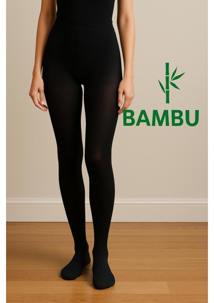 Siyah Natural Bambu Yumuşak Külotlu Çorap - Bamboo Black Pantyhose modelleri