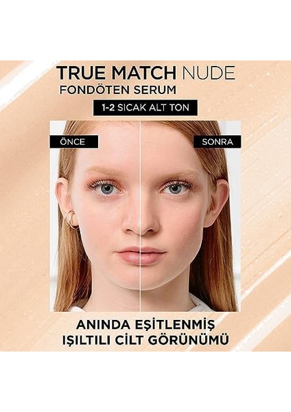 L'oréal Parıs True Match Nude Fondöten Serum 1-2 Rosy Light
