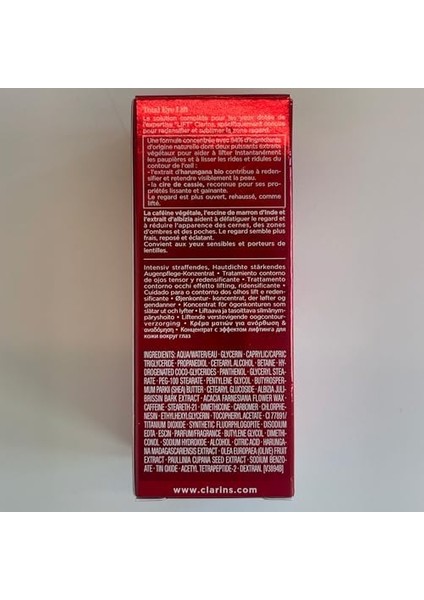 Clarins Total Eye Lift 15ML. Onarıcı Göz Kremi fiyatları