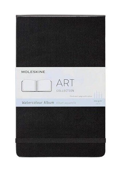 Art, Sulu Albümü (Çizim Defteri, Sert Kapak, Sulu ve Renkler Için Uygun, Büyük Format 13 x 21 Cm, 72 Sayfa) Siyah modelleri