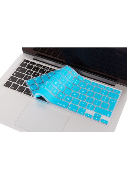 MacBook Silikon Klavye Kaplama Ince Silikon Film Kılıf Air Pro Eski USB Li Modeller 2008-2017 Yılı Uyumlu Avrupa Ingilizce Uk Enter Dizilim Koryucu Film Açık Mavi