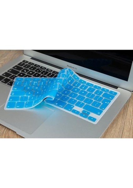 MacBook Silikon Klavye Kaplama Ince Silikon Film Kılıf Air Pro Eski USB Li Modeller 2008-2017 Yılı Uyumlu Avrupa Ingilizce Uk Enter Dizilim Koryucu Film Açık Mavi fiyatları