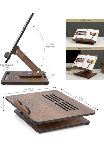 - Dykos Yükseklik Ayarlanabilir Katlanabilir 360º Dönebilen Kitap Okuma ve Laptop modelleri