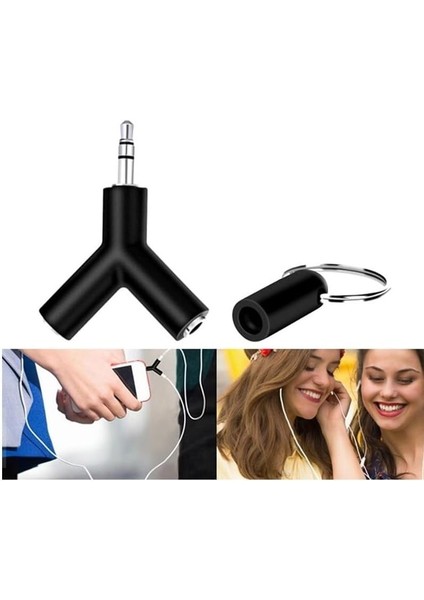 3.5mm Kulaklık Çoklayıcı Çoğaltıcı Switch Splitter Anahtarlık Adaptör modelleri