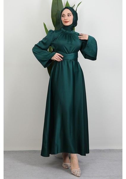 Nazlı Tesettür Elbise Zümrüt fiyatları
