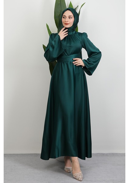 Nazlı Tesettür Elbise Zümrüt modelleri