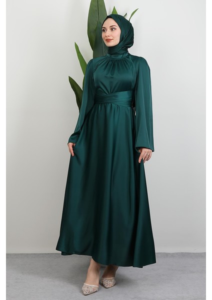 Nazlı Tesettür Elbise Zümrüt fırsatları