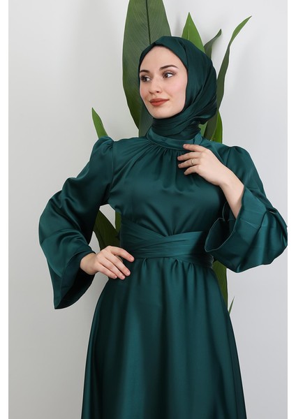 Nazlı Tesettür Elbise Zümrüt indirimleri