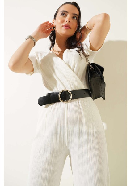 7022 Kemerli Örme Tulum - Beyaz fiyatları