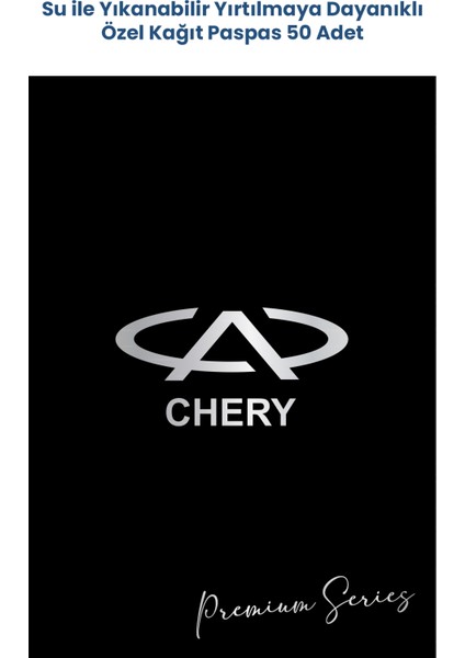 Suya Dayanıklı Chery Oto Paspas Kağıdı Siyah 50 Adet - 35X50CM