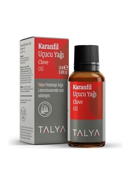 Talya Karanfil Uçucu Yağı, (Clove Essential OIL),%100 Saf ve Doğal, Bitkisel Aromaterapi Yağı, 10 ml