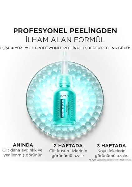 L'oréal Parıs Bright Reveal Koyu Lekelere Karşı Yenileyici Peeling Serum,%25 Aha, Bha, Pha Içerikli 25 ml