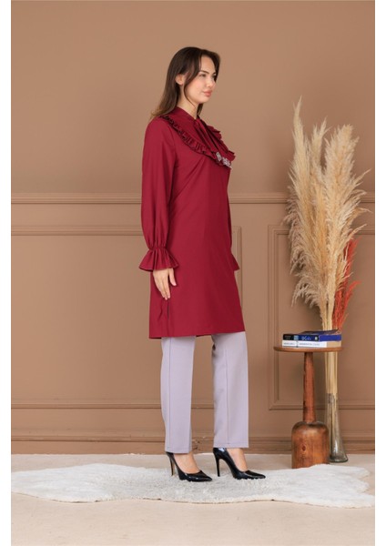 Asel Tesettür Takım Bordo ELB82 fiyatları