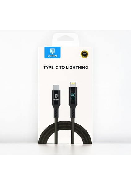 30W Usb‑c → Lightning Dijital Göstergeli Şarj & Data Kablosu, 1m